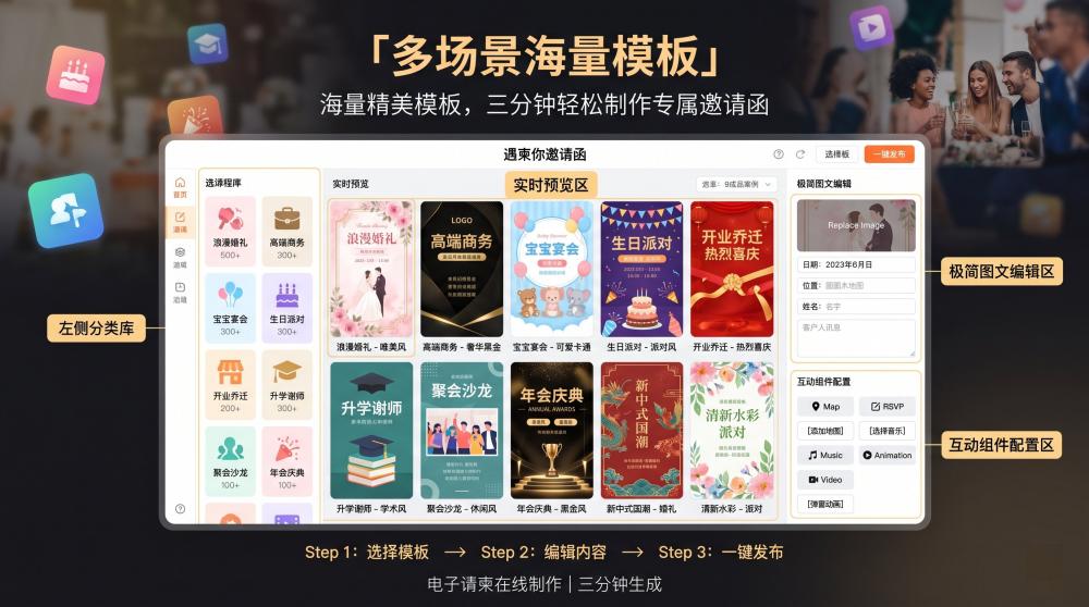 全行业电子邀请函模板合集！免费好用，小白也能一键制作